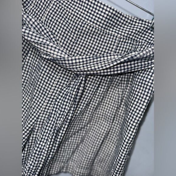 ANTRHOPOLOGIE Gingham Belted Shorts by Cartonnier Deep navy & cream Size 6 EUC - Picture 3 of 8